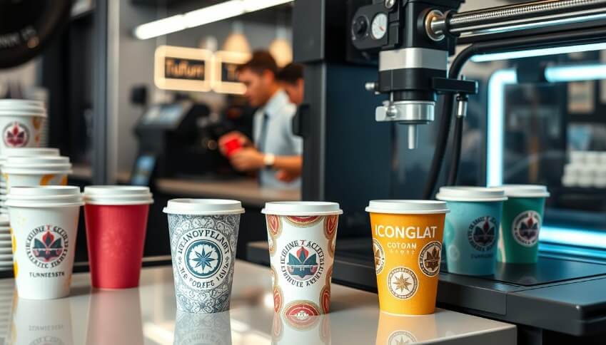 Creating promotional disposable cups involves advanced printing technology