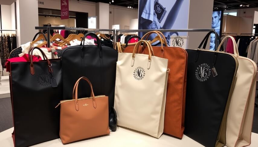 when you can make a bold statement with branded garment bags