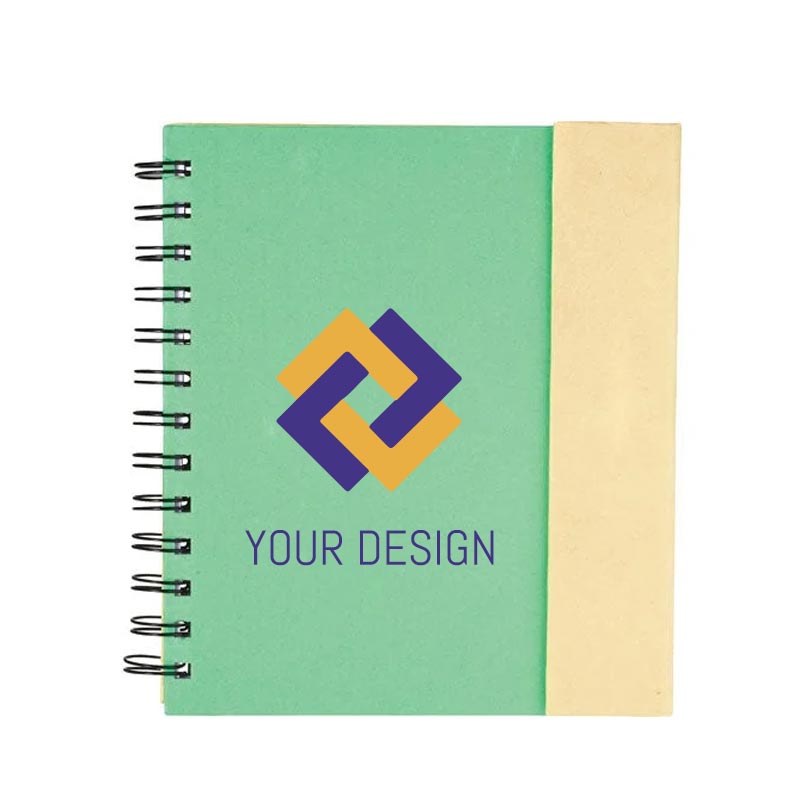 Eco-Friendly Lock-it Spiral Notebook with Sticky Notes and Pen