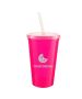 Custom 22 Oz BPA-Free Stadium Cup with Lid and Straw for Promotional Use