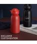 Custom Blank Stainless Steel Water Bottle Food-grade Vacuum Flask with Cute Horns on Lid