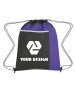 Custom Budget-Friendly Non-Woven Drawstring Pack with Large Front Pocket 17.75"H x 14" W