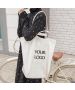 Custom Cotton 15.5" H x 19" W Bag Reusable Shopping Tote Grocery Bags with Long and Short Handles