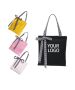 Custom Cotton Shopping 13.39"W x 14.96"H Bags matching with Plaid Bow-knot and Handles Zippered Grocery Bags for Books Cosmetics