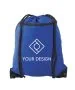 Custom Durable Black Zippered Pocket Drawstring Backpack 18"H x 14.5" W