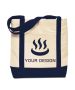 Custom Durable Cotton Canvas Tote Bag with Open Front Pocket 12" H x 16.25" W
