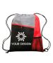 Custom Durable Lightweight Mesh Pocket Drawstring Backpack 15.5" H x 13.5" W