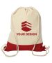 Custom Eco-Friendly Cotton Drawstring Cinch Bag with Colored Bottom 17.75"H x 13.75" W 