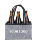 Custom Felt Wine Bag Recycled 6 Bottle Pack Bottle Carry Bag Grocery Shopping Bag