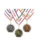 Custom Gold Silver Bronze Medal Award Medals with Neck Ribbon