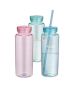 Custom Plastic Bottle Reusable BPA Free Transparent Water Bottle with Straw