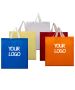 Custom Polyester Supermarket 16"W x 18"H Shopping Gift Bag Grocery Tote Flat Bags with PP webbing