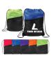 Custom Print Water-Resistant Two-Tone Drawstring Backpack with Zipper Pocket 16.75" H x 13" W