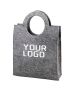 Custom Reusable Felt Bag 13.8"W x 9.4"H with Round Die-cut Handles Shopping Gift Bags Promotional Tote