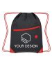Custom Stylish Color Pop Drawstring Bag with Earbud Slot 17.75"H x 13.5" W 