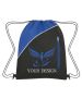 Custom Water-Resistant Non-Woven Drawstring Pack with Front Zipper 17.75"H x 14"W 