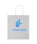 Custom White Kraft Paper Bag 12W x 12H Wide Square Takeout Bags Shopping Retail Tote