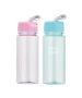 Custom Wholesale 18oz Portable Motivational Bottle Reusable Sports Plastic Bottle with Straw Carrying Ring for Outdoor Travel