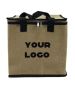 Custom Wholesale Jute Cooler Bag 9.84" x 7.87" Eco-friendly Zippered Grocery Bag for School Office Picnic