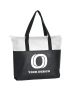 Customizable Water-Resistant Non-Woven Two Tone Zippered Tote Bag 15" H x 18" W 