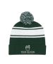 Customizable Winter Hat Two-Tone Knit Pom Beanie with Cuff 