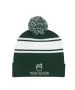 Customizable Winter Hat Two-Tone Knit Pom Beanie with Cuff 