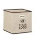 Custom Foldable Storage 11.81" x 11.81" Box with Die Cut Handle Square Cube Fabric Baskets for Shelves Toys Books Clothes Organizer