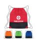 Versatile Non-woven Two-tone Drawstring Sports Pack with Outside Pocket 17"H x 14" W