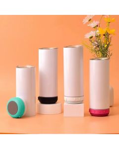 Wireless Bluetooth Speaker Tumbler: 20oz Sublimation Stainless Steel Music Sports Bottle