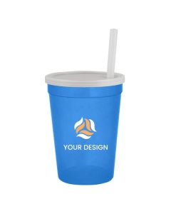 Custom 12 Oz Transparent BPA-Free Sport Sipper Tumbler with Straw
