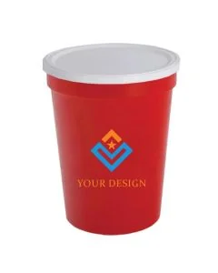 Custom 16 Oz.  BPA-Free Stadium Cup with Secure No-Hole Cover for Snacks & Giveaways