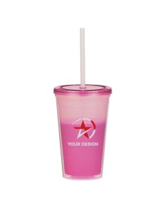 Custom 16 Oz Color Changing BPA-Free Tumblers with Lid and Straw for Promotions