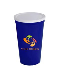 Custom 22 Oz BPA-Free Stadium Cup with Secure No-Hole Lid 