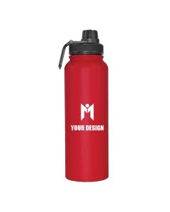 Custom 32 oz Vacuum Insulated Double Wall Stainless Steel Bottle with Screw-On Lid