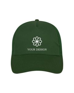 Custom 5 Panel Mesh Back Cap - Personalized Brushed Cotton Twill Hats 