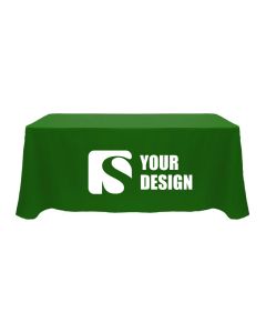 Custom 8 ft. Tablecloth - Full Color Printed Polyester Poplin Table Cover for Trade Shows and Events