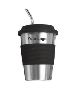 Custom Anti-slip Stainless Steel Insulated Cup Coffee Travel Mug With Silicone Lid