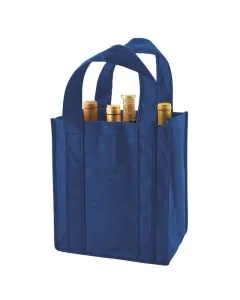 Custom Non-woven Wine 10W x11H Bag Reusable Shopping Tote 6 Bottle Wines Beer Carrier