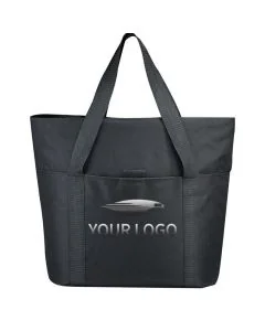 Custom Canvas Zippered 18.5W x 15.5H Tote Shopping Shoulder Bags for Office School Travel Beach 