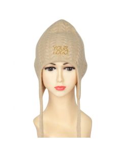 Custom Cashmere Beanie Hat Winter Knit Hat  Warm Knitted Hat with Earmuffs