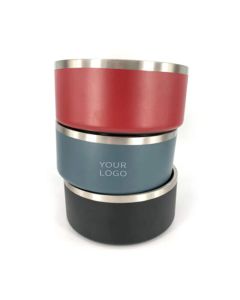 Custom Cat Dog Feeder Bowls Non-slip Stainless Steel Double Wall Pet Food Bowl
