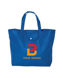 Custom Compact Folding Non-Woven Tote Bag 15"H x 18" W