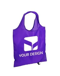Custom Compact RPET Folding Reusable Tote Bag 14.5" H x 14.5" W