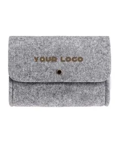 Custom Creative 5.91"W x 4.33"H Small Storage Purse Felt Bag with Elastic Closure