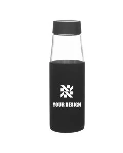Custom Durable 20 oz Borosilicate Glass Water Bottle with Silicone Sleeve