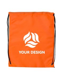 Custom Durable 210D Polyester Drawstring Cinch Pack Backpack with Adjustable Cords 17.5"H x 14.5" W