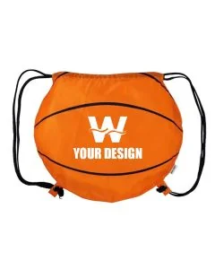 Custom Durable Basketball Drawstring Backpack 14.5x17" Ideal for Teams & Fans
