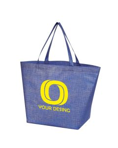 Custom Durable Non-Woven Crosshatched Tote Bag 13"H x 20" W