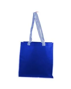 Custom Durable Polypropylene Tote Bag with Striped Terylene Handles 15"H x 15" W