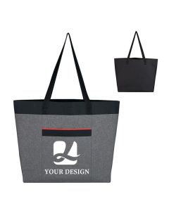 Custom Durable Stylish Heathered Polyester, Tote Bag 15.5"H x 20.75" W